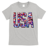 USA World Flags Pattern T-Shirt