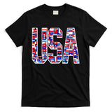 USA World Flags Pattern T-Shirt
