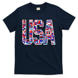 USA World Flags Pattern T-Shirt