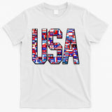 USA World Flags Pattern T-Shirt
