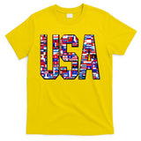 USA World Flags Pattern T-Shirt