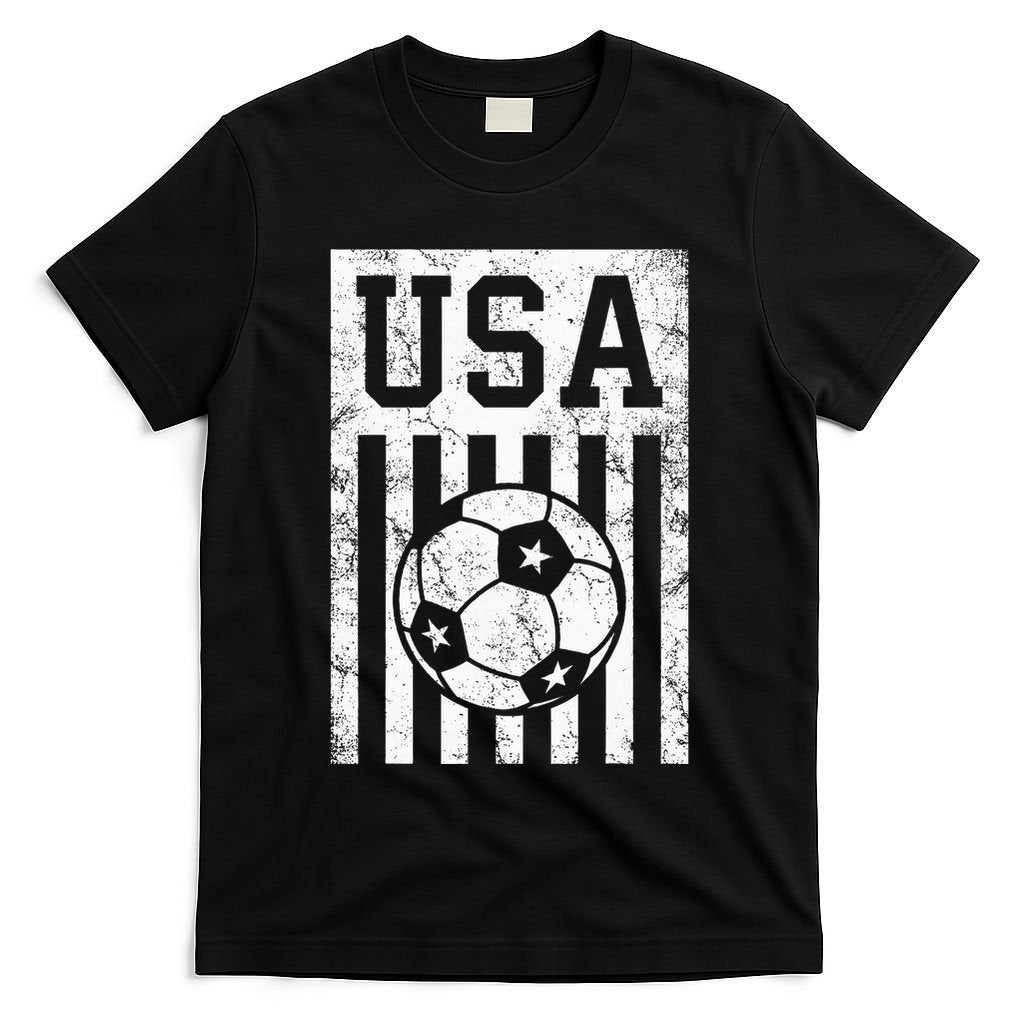 Usa Soccer American Flag American Soccer Fan T-Shirt