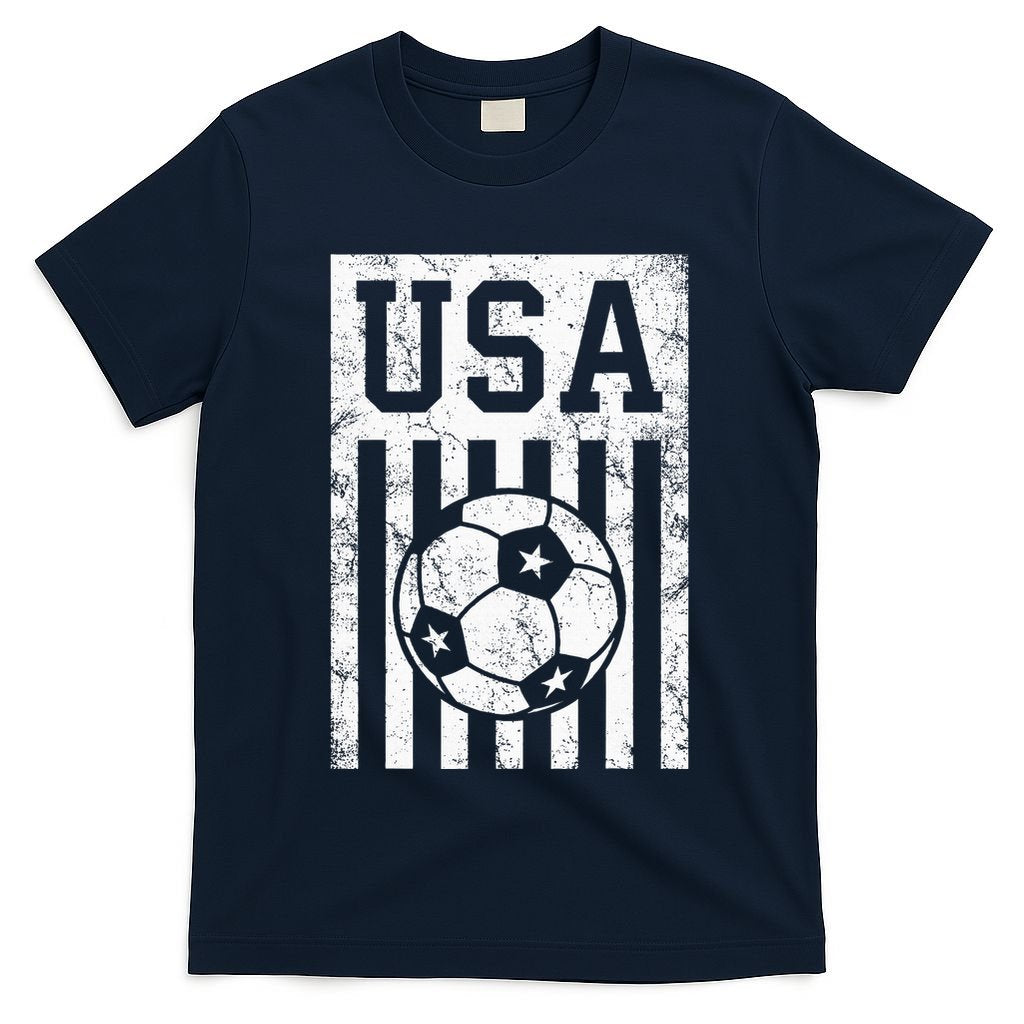 Usa Soccer American Flag American Soccer Fan T-Shirt