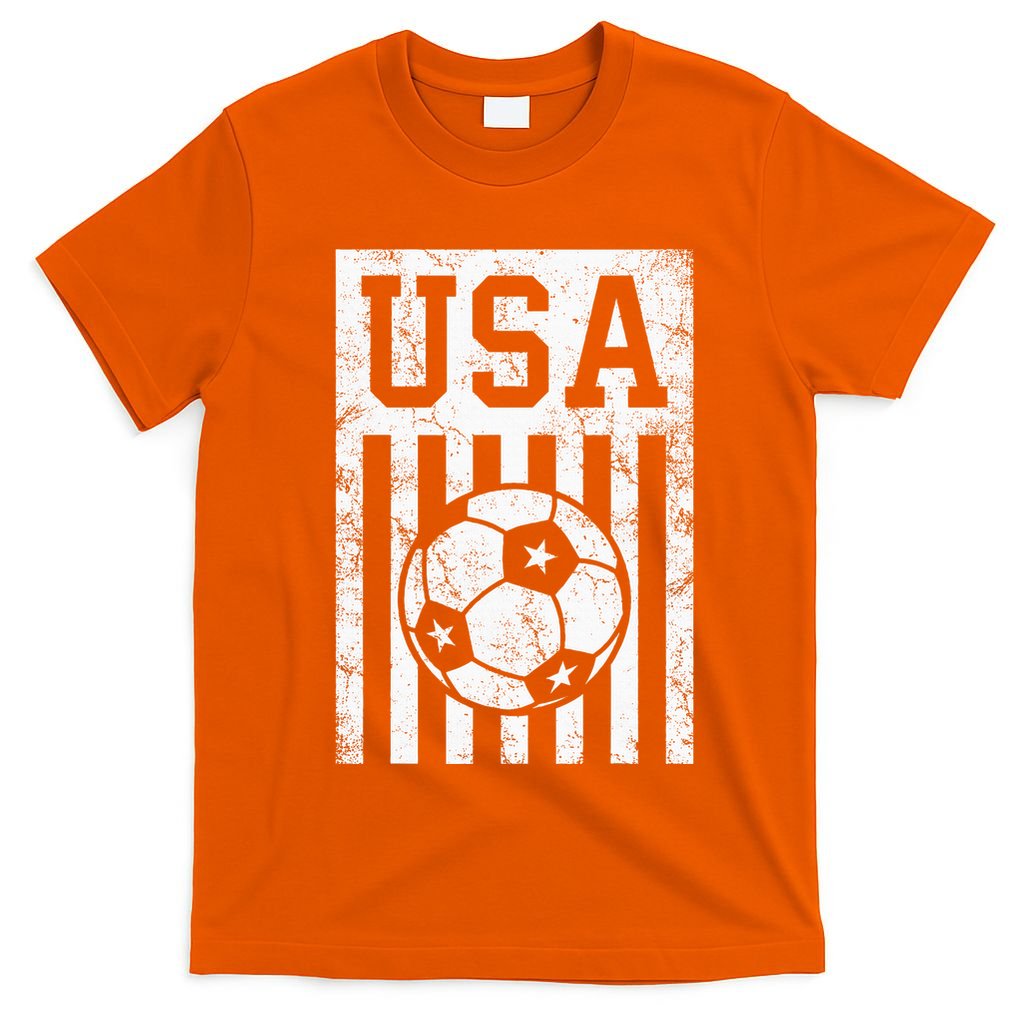 Usa Soccer American Flag American Soccer Fan T-Shirt