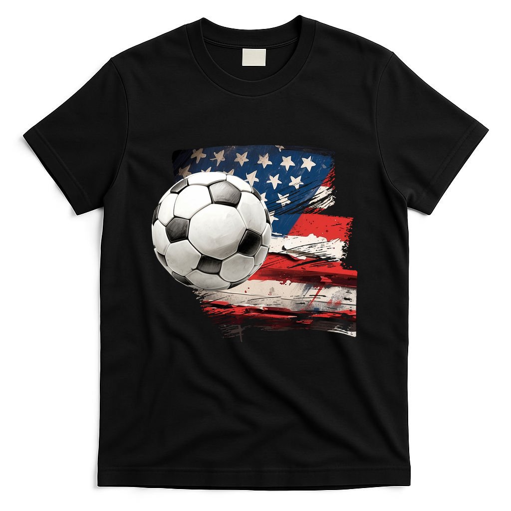 Usa Soccer Ball And Flag T-Shirt