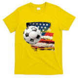 Usa Soccer Ball And Flag T-Shirt