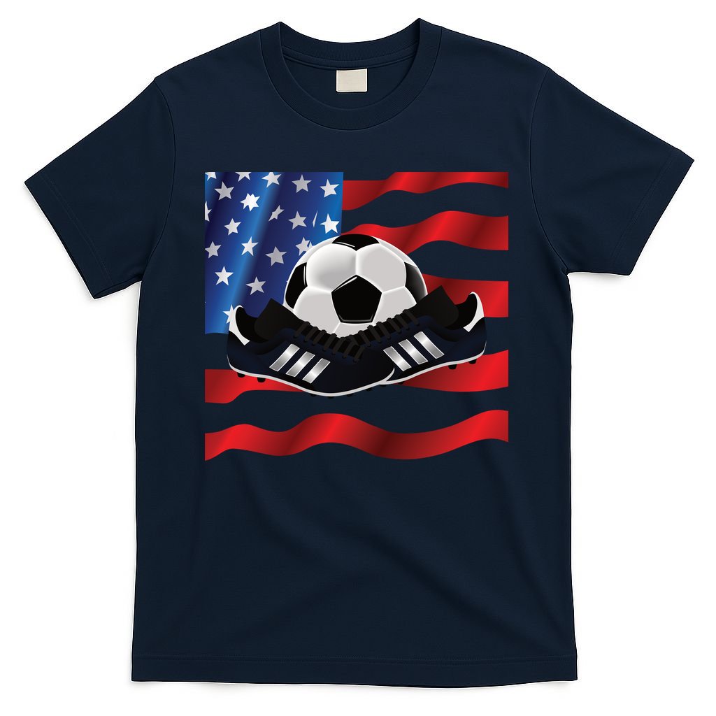 US Soccer Fan Team USA Ball Flag T-Shirt