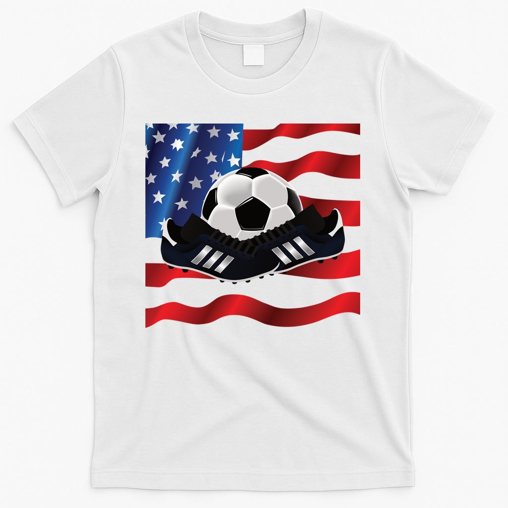 US Soccer Fan Team USA Ball Flag T-Shirt