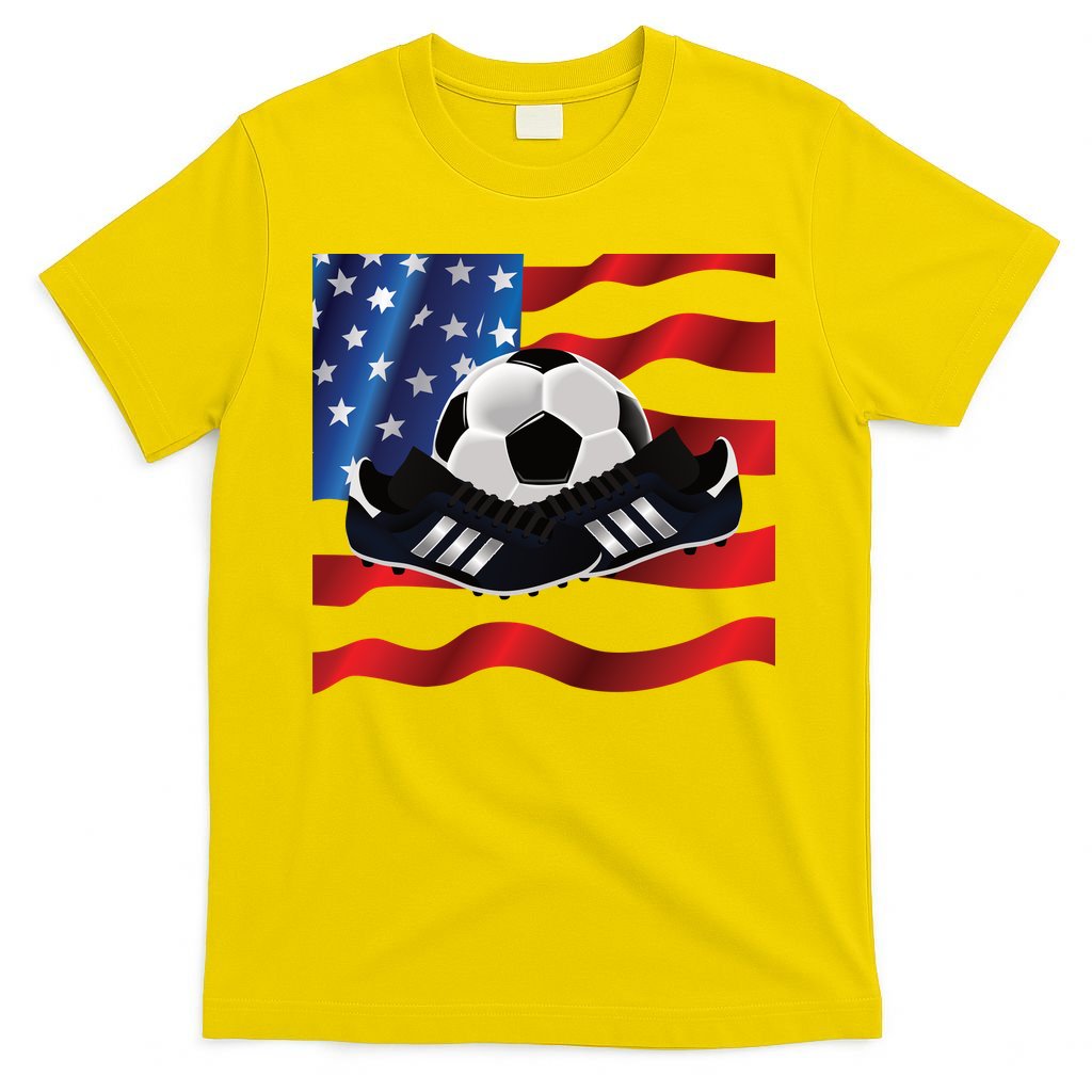 US Soccer Fan Team USA Ball Flag T-Shirt