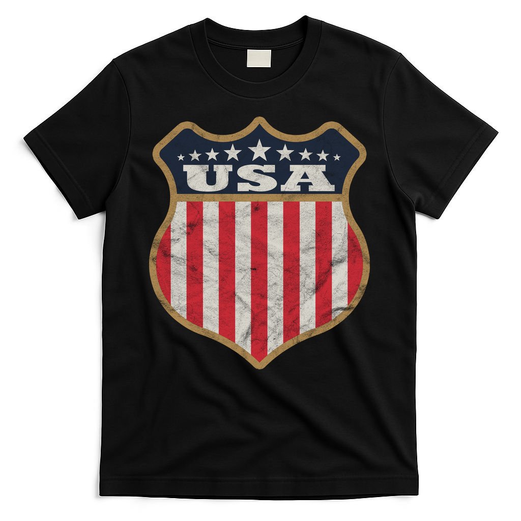 USA Vintage White Cool USA Flag Vintage T-Shirt