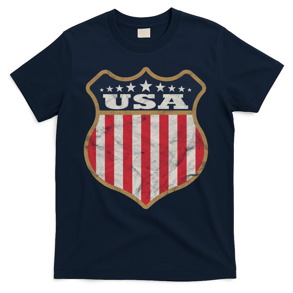 USA Vintage White Cool USA Flag Vintage T-Shirt
