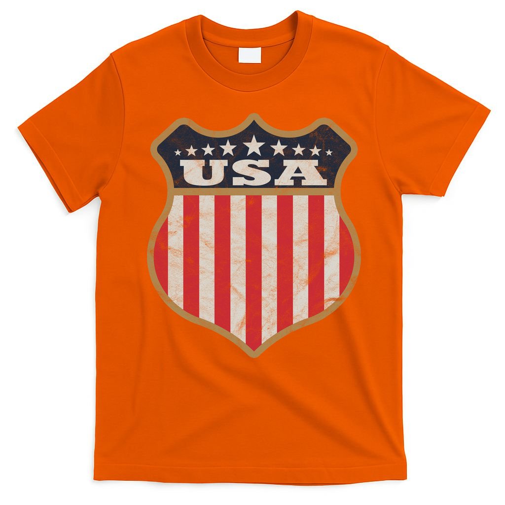USA Vintage White Cool USA Flag Vintage T-Shirt