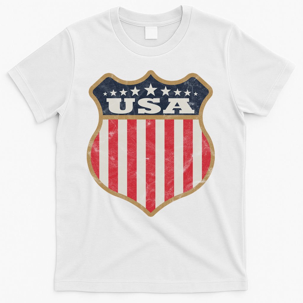 USA Vintage White Cool USA Flag Vintage T-Shirt