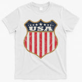 USA Vintage White Cool USA Flag Vintage T-Shirt