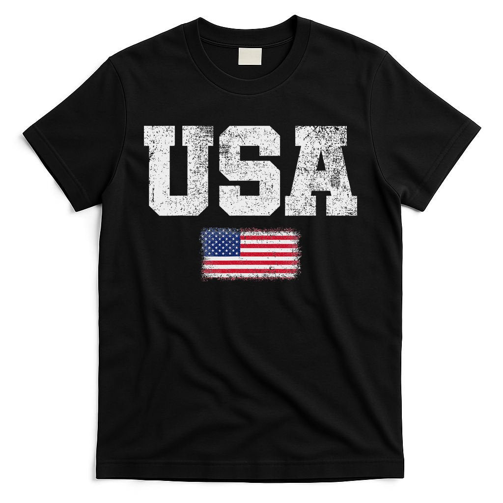 Usa Women Patriotic American Us Flag July 4th T-Shirt