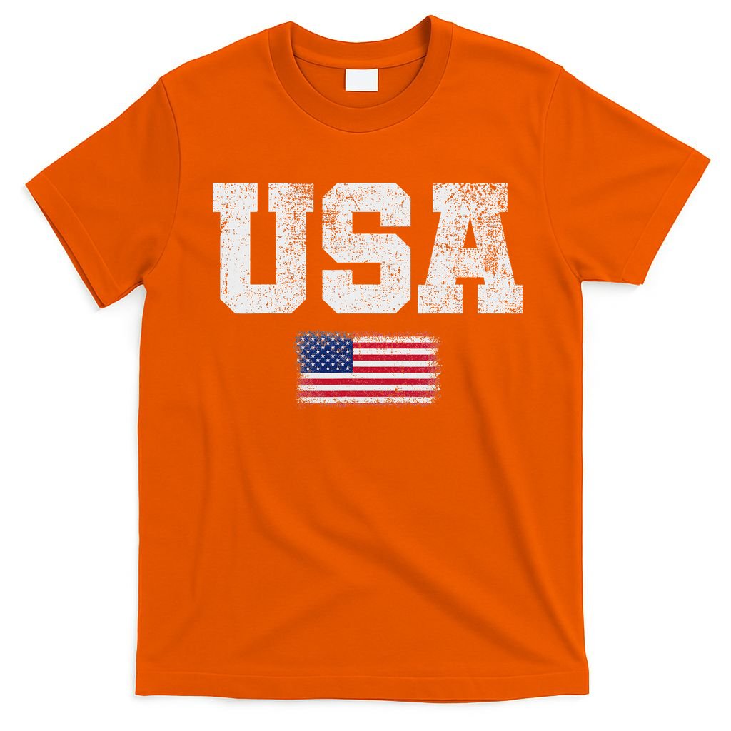 Usa Women Patriotic American Us Flag July 4th T-Shirt