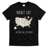 Visit All 50 States Usa Travel Map Mission Accomplished T-Shirt
