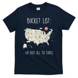 Visit All 50 States Usa Travel Map Mission Accomplished T-Shirt