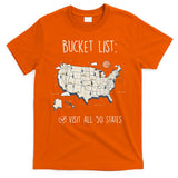 Visit All 50 States Usa Travel Map Mission Accomplished T-Shirt