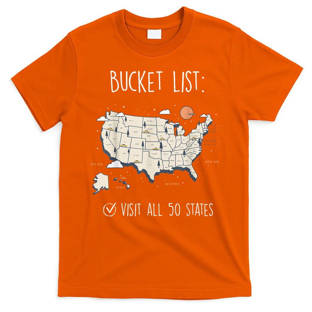 Visit All 50 States Usa Travel Map Mission Accomplished T-Shirt