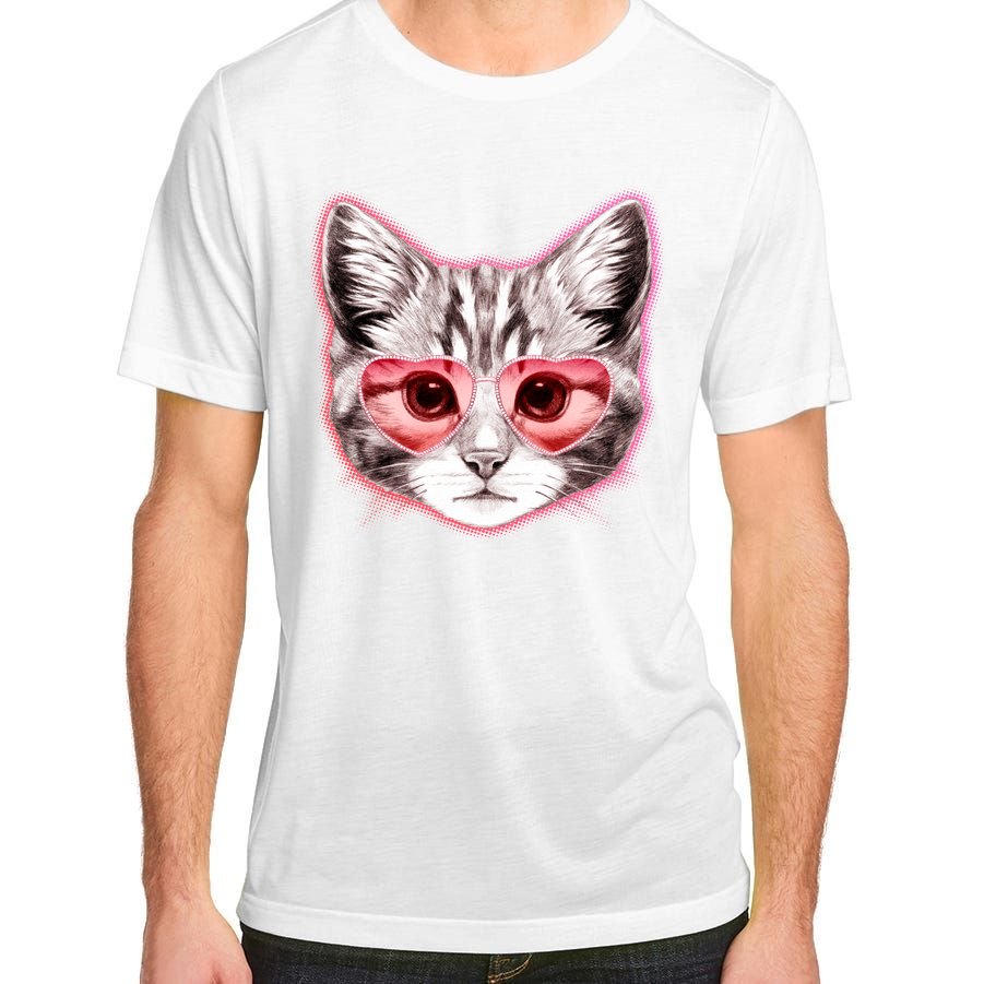 Valentine Cat Love Shades Adult ChromaSoft Performance T-Shirt