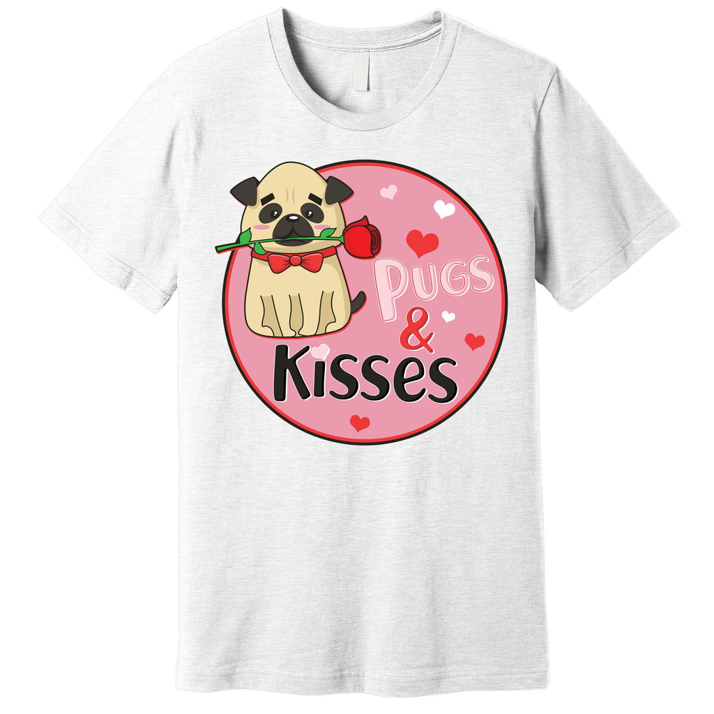 Valentine Pug And Kisses Premium T-Shirt