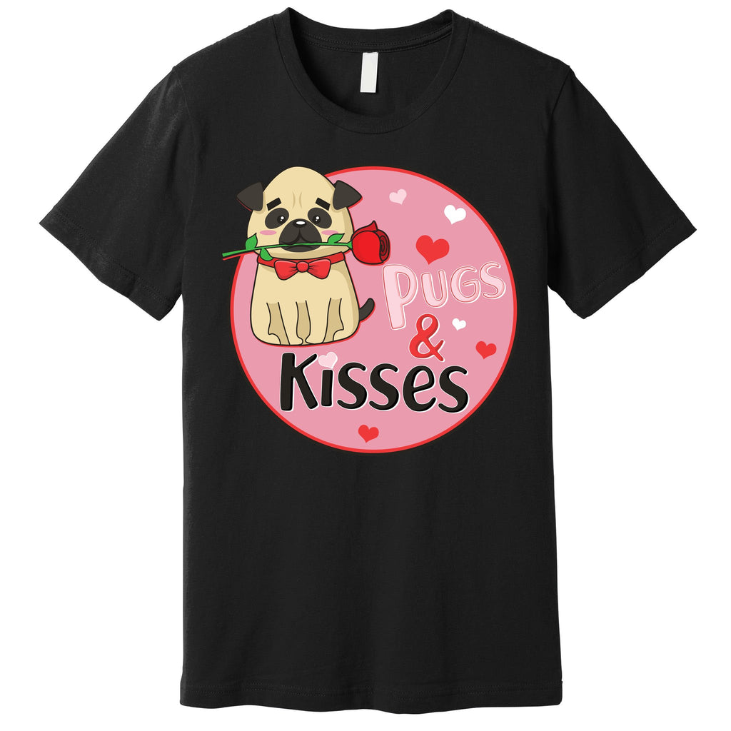 Valentine Pug And Kisses Premium T-Shirt
