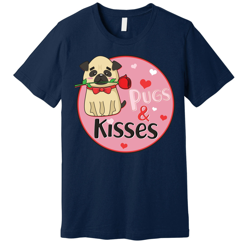 Valentine Pug And Kisses Premium T-Shirt