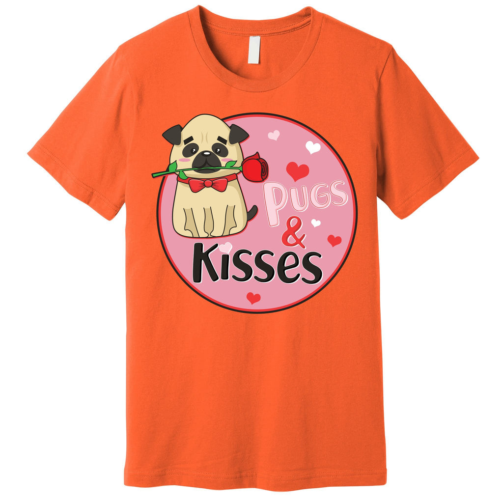 Valentine Pug And Kisses Premium T-Shirt