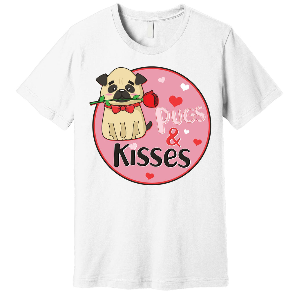 Valentine Pug And Kisses Premium T-Shirt