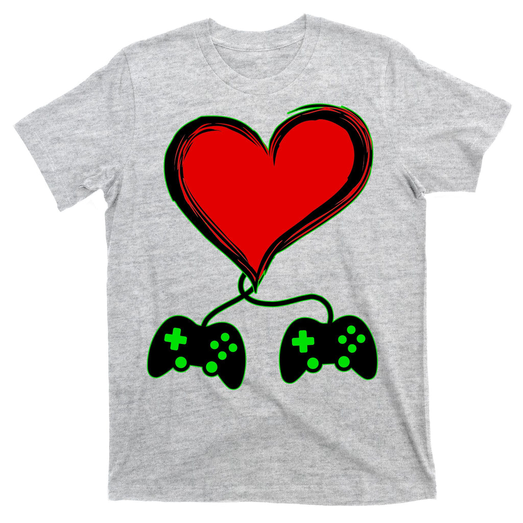 Valentine Video Game Controllers Heart T-Shirt