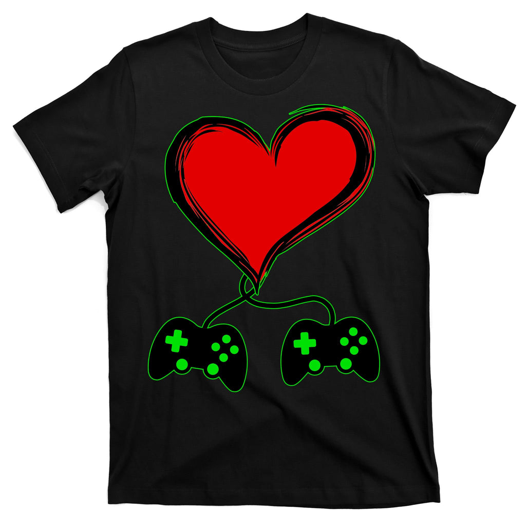 Valentine Video Game Controllers Heart T-Shirt