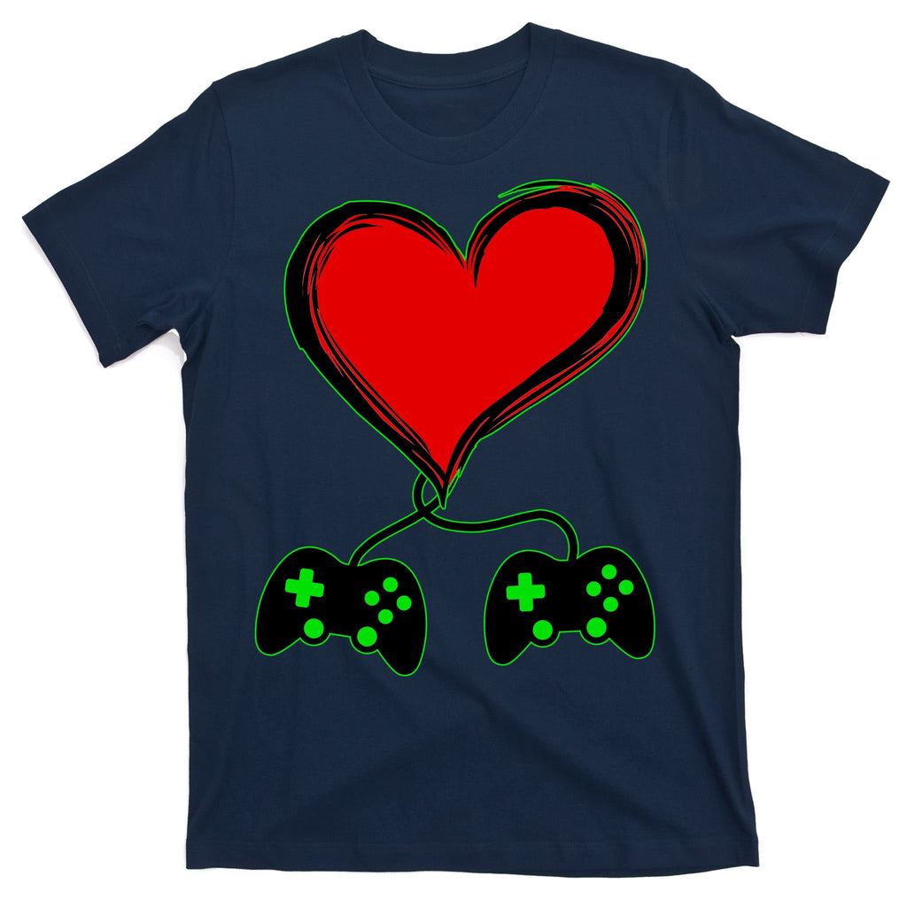 Valentine Video Game Controllers Heart T-Shirt