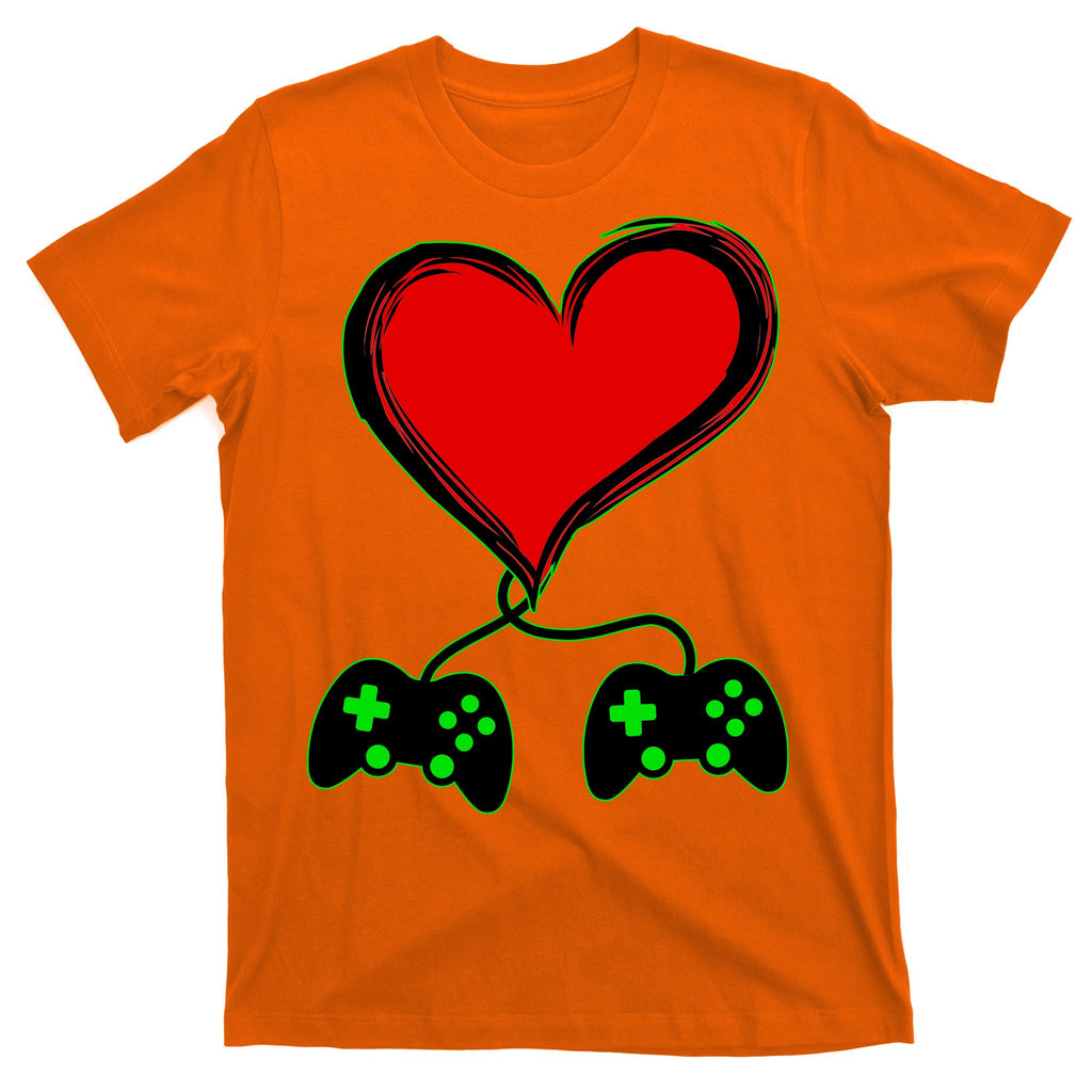 Valentine Video Game Controllers Heart T-Shirt