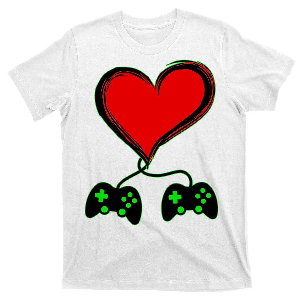 Valentine Video Game Controllers Heart T-Shirt