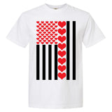Valentines Day American Flag Garment-Dyed Heavyweight T-Shirt