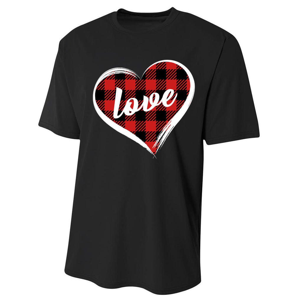 Valentines Day Love Plaid Heart Performance Sprint T-Shirt