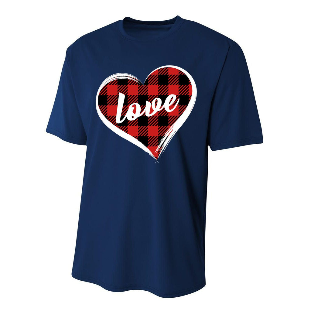 Valentines Day Love Plaid Heart Performance Sprint T-Shirt