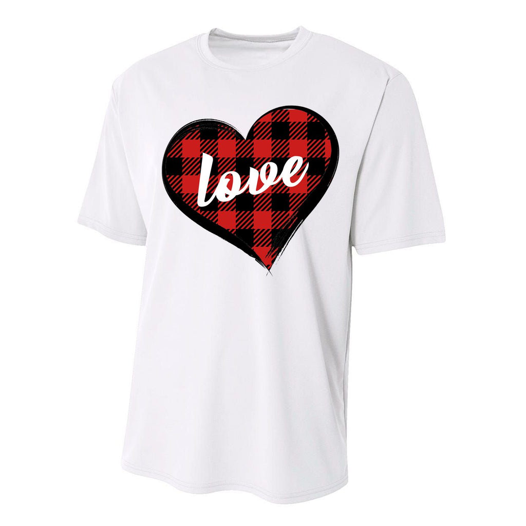 Valentines Day Love Plaid Heart Performance Sprint T-Shirt