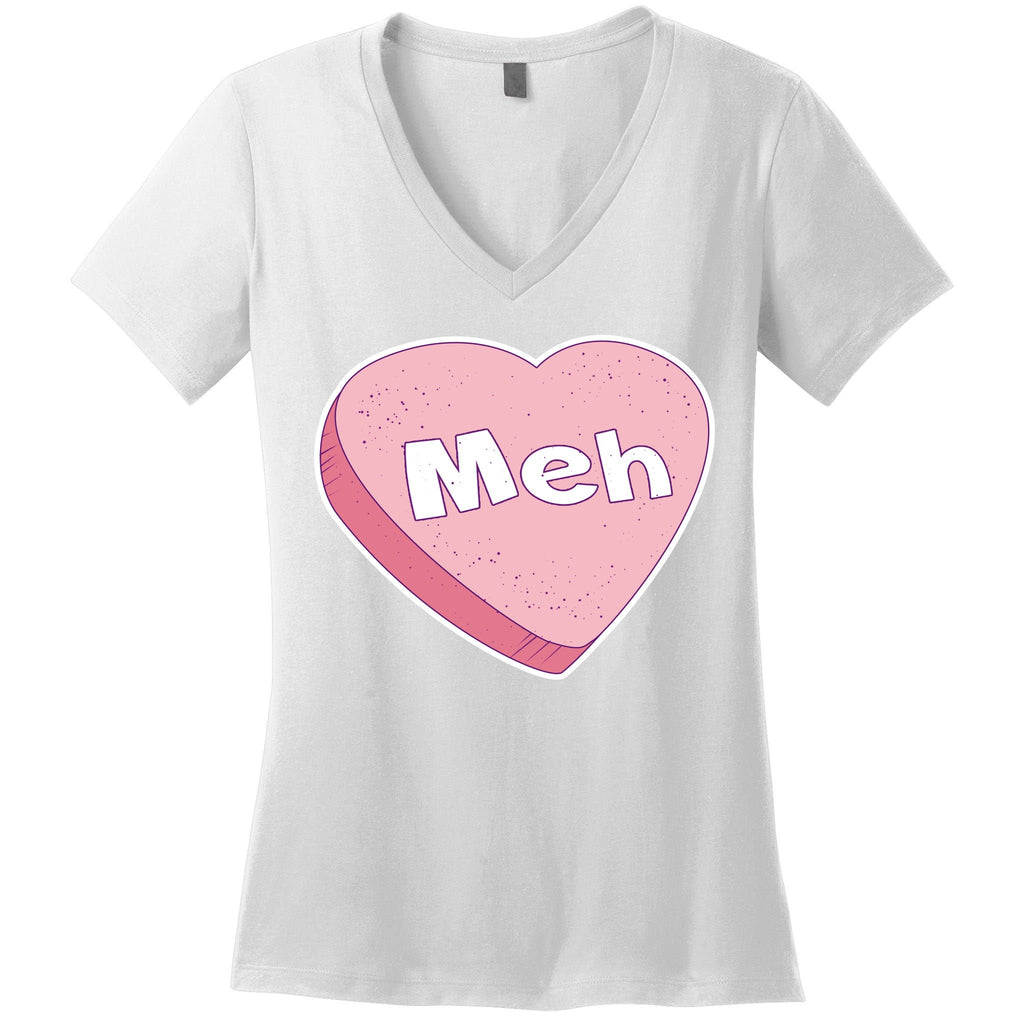 Valentine's Day Meh Conversation Heart Candy Women's V-Neck T-Shirt