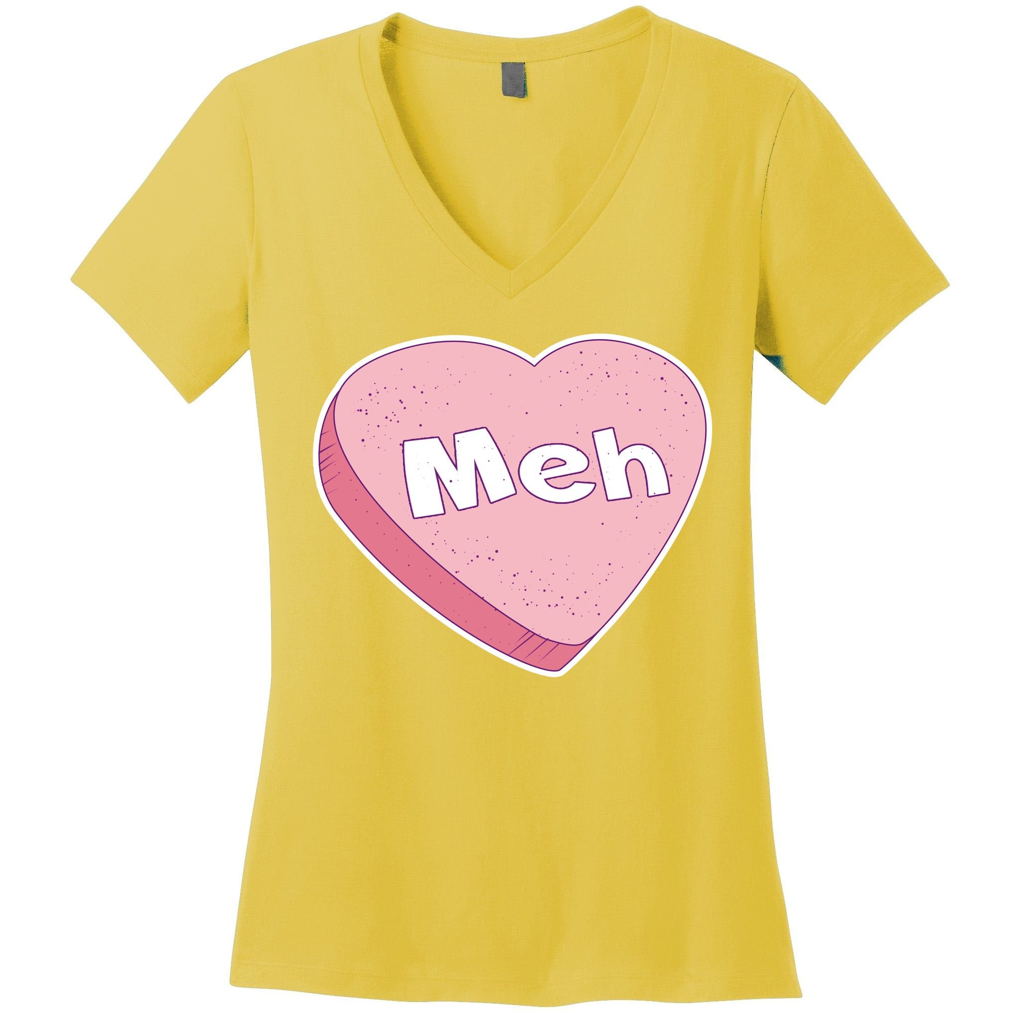 Valentine's Day Meh Conversation Heart Candy Women's V-Neck T-Shirt