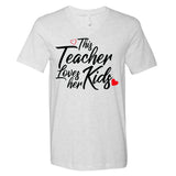 Valentine's Day This Teacher Loves Her Kids V-Neck T-Shirt
