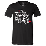 Valentine's Day This Teacher Loves Her Kids V-Neck T-Shirt