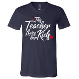 Valentine's Day This Teacher Loves Her Kids V-Neck T-Shirt