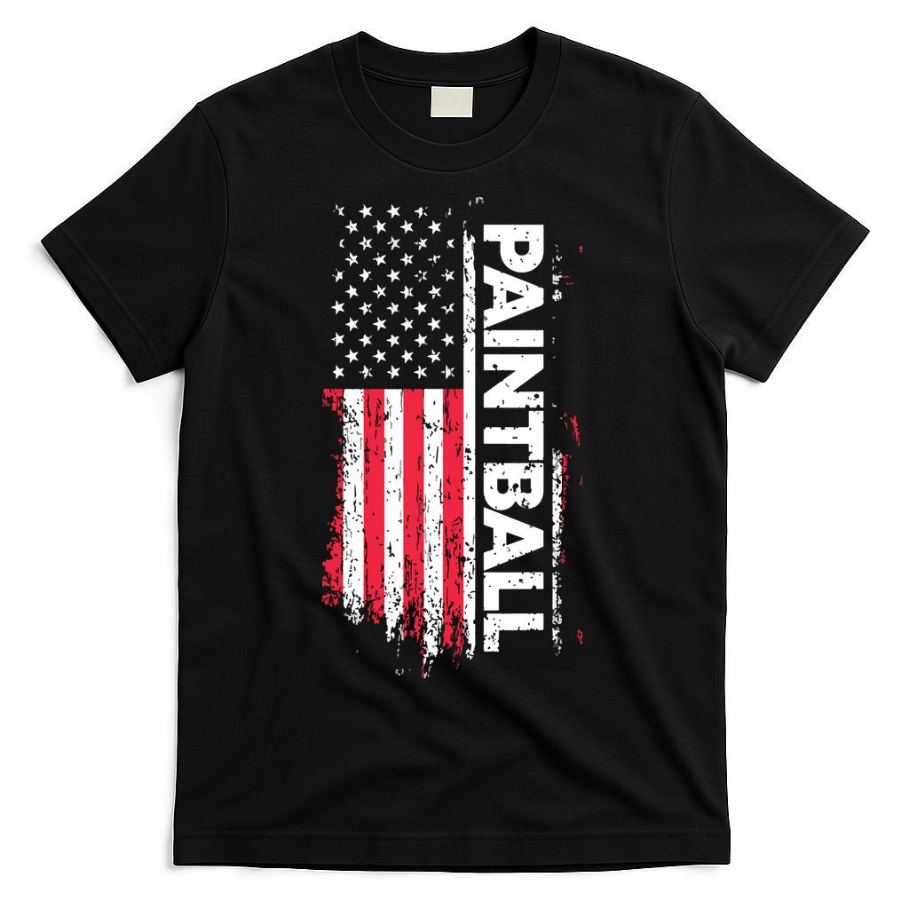 Vintage American USA Flag Cool Paintball T-Shirt