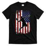 Vintage Basketball 4th of July USA American Flag T-Shirt