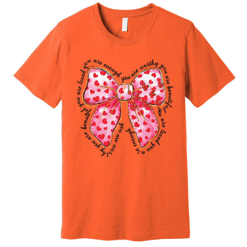 Valentine Coquette Bow You Are Loved Premium T-Shirt