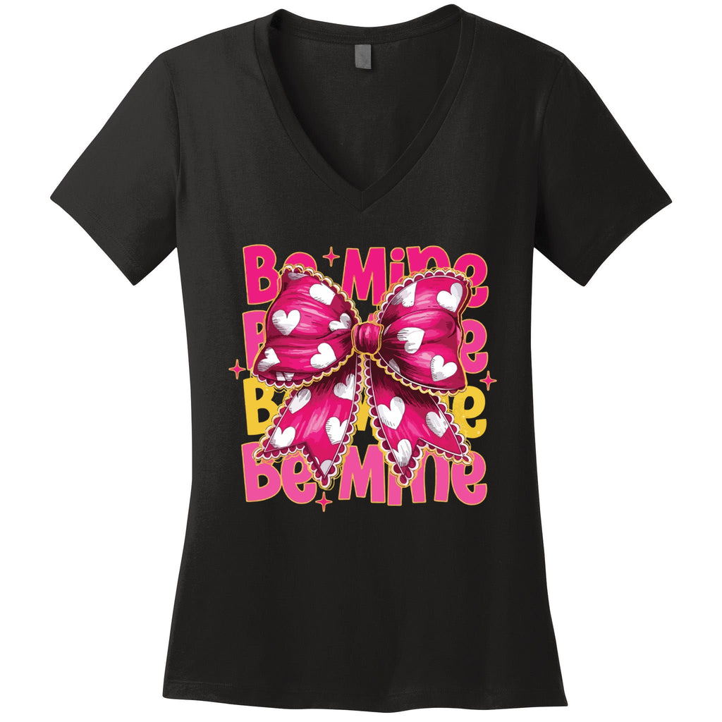 Valentine Coquette Heart Be Mine Women's V-Neck T-Shirt