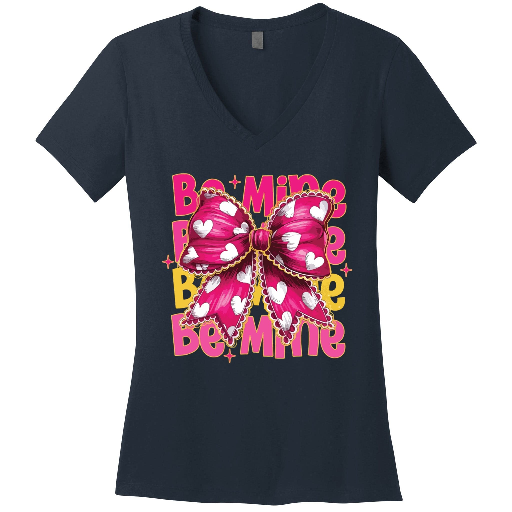 Valentine Coquette Heart Be Mine Women's V-Neck T-Shirt