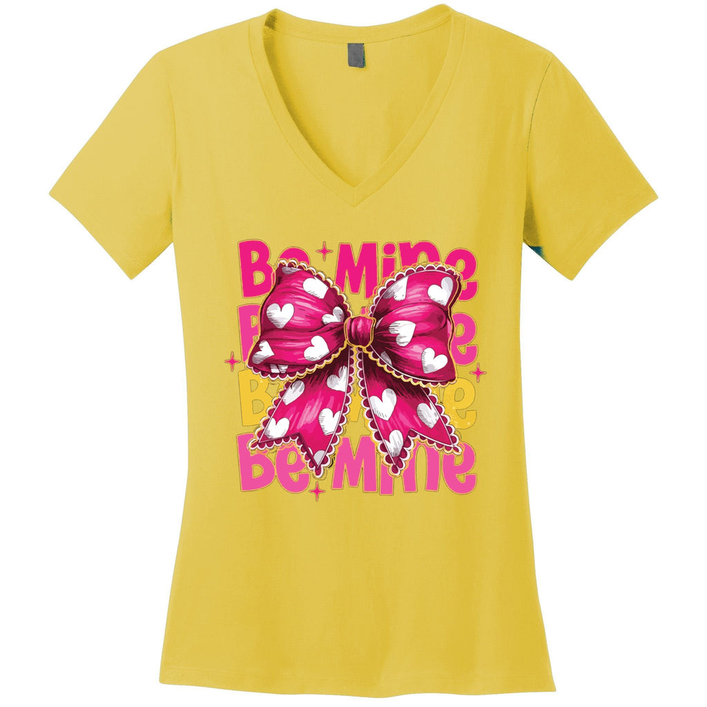 Valentine Coquette Heart Be Mine Women's V-Neck T-Shirt